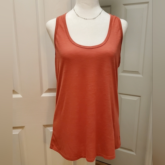 Jessica Simpson Tops - Jessica Simpson Activewear, mesh detail racerback tank, Size L, Coral/pale rust
